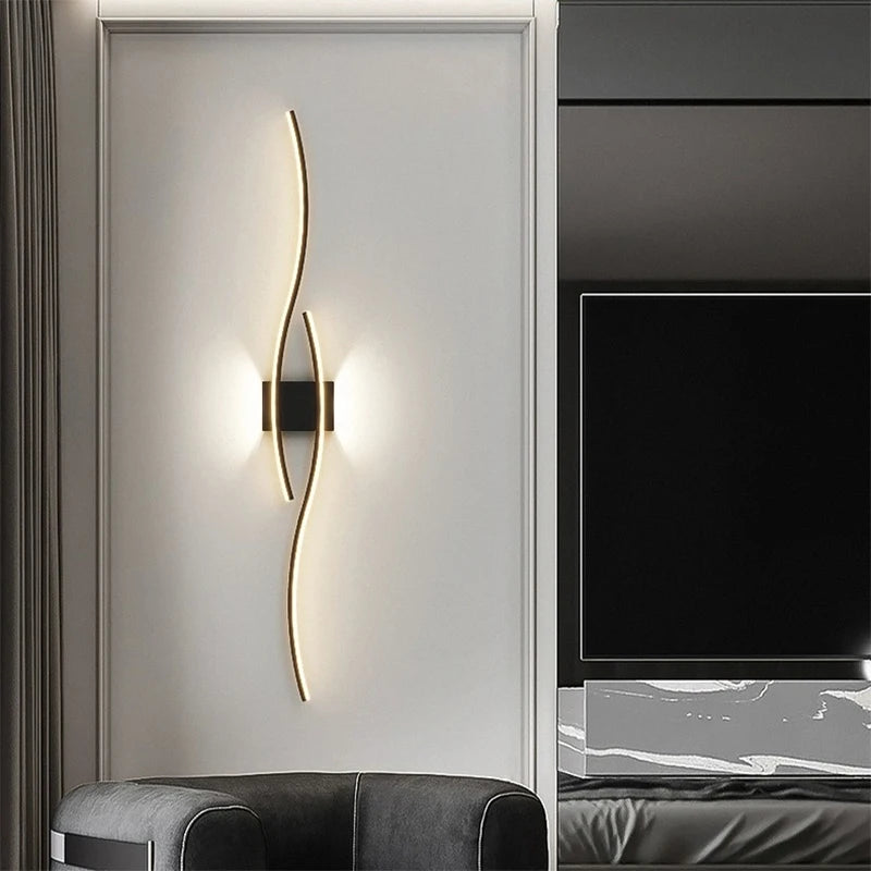 Double Curve Design Remote Control Wall Lamp