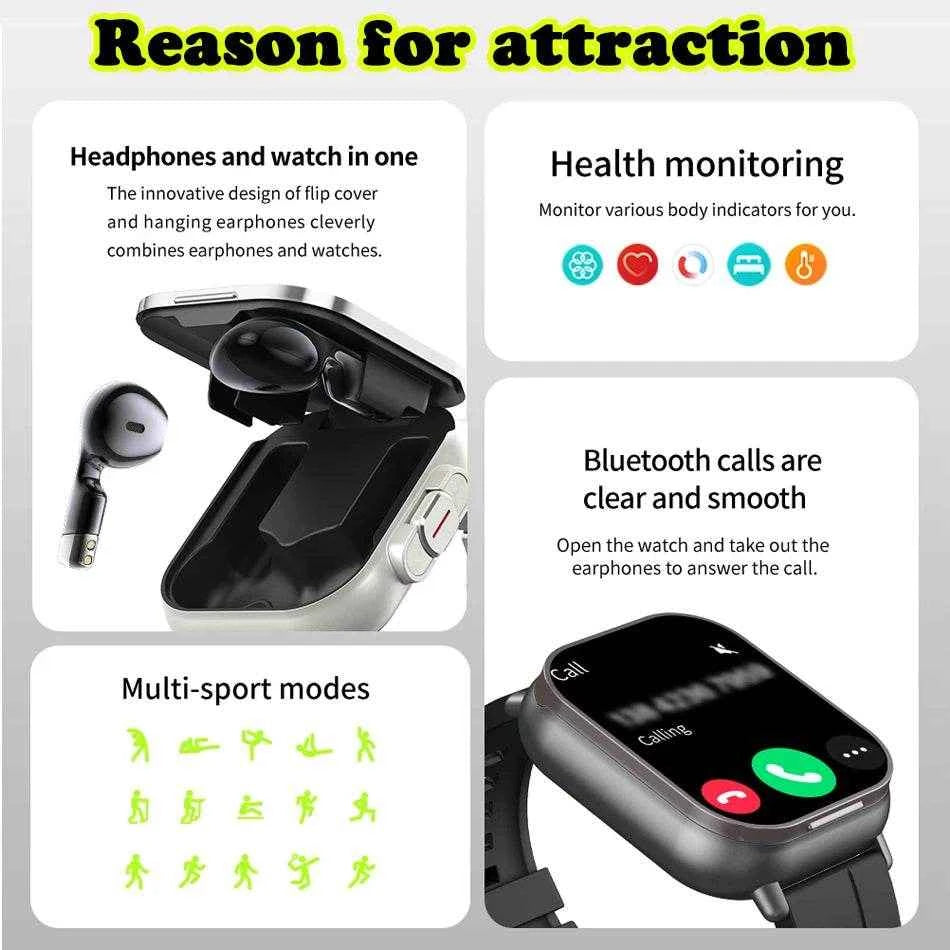 TWS 2-in-1 Smart Watch with Bluetooth