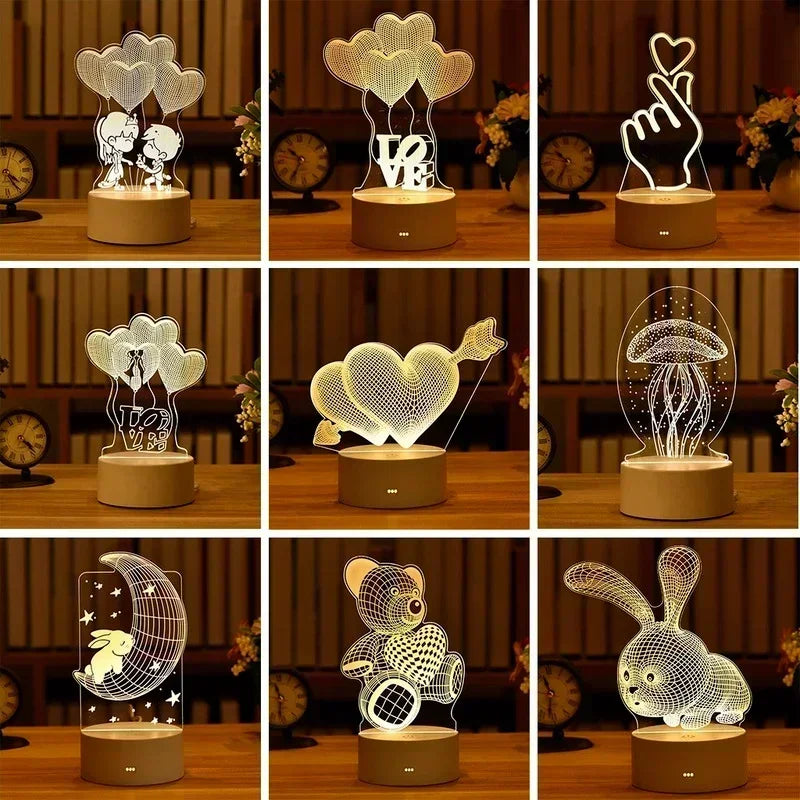 3D Romantic Love Decoration LED Lamp