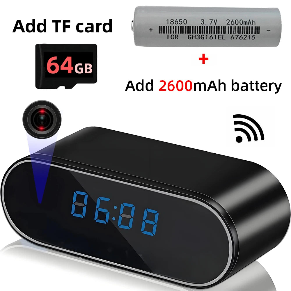 Mini Wi-Fi Night Vision HD Camera Clock