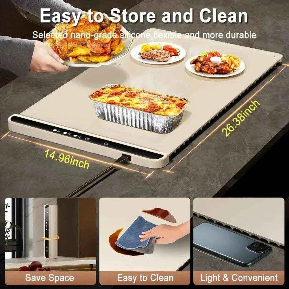 Electric Warming Tray – Portable Foldable Silicone Food & Coffee Warmer Mat