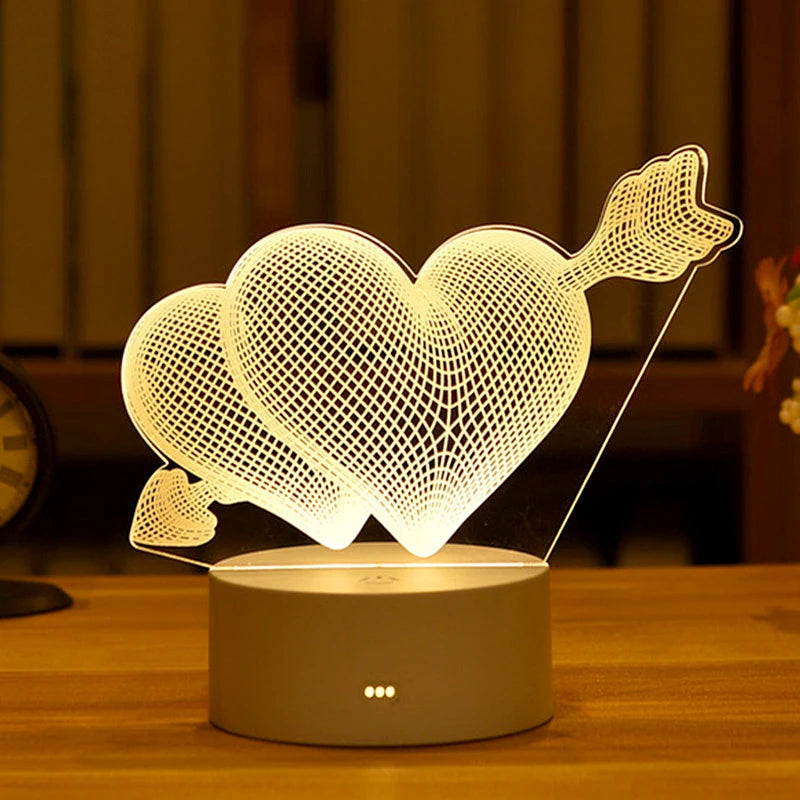 3D Romantic Love Decoration LED Lamp