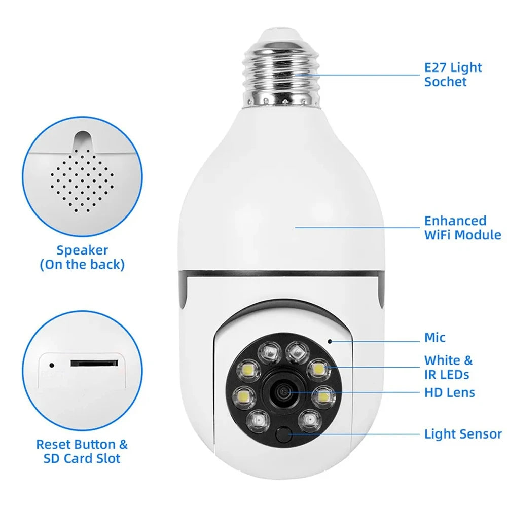 Night Vision Automatic Human Tracking Bulb Camera