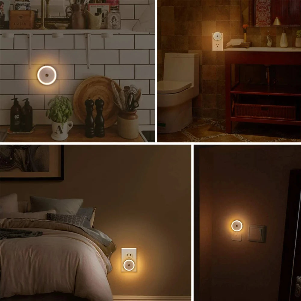 Plug In Sensor Smart Round Night Light