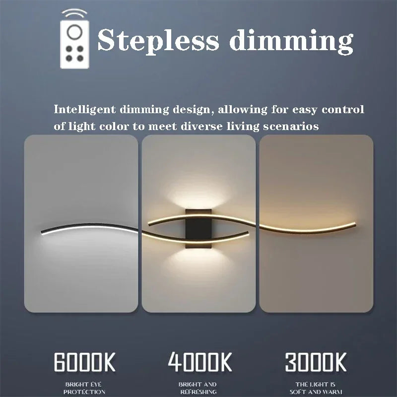 Double Curve Design Remote Control Wall Lamp