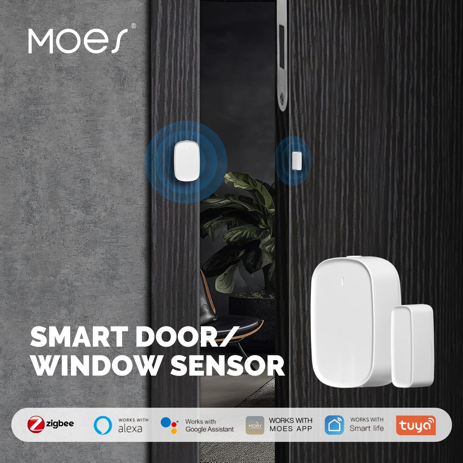 MOES Tuya ZigBee Smart Window/Door Sensor for Home Security - Novara®