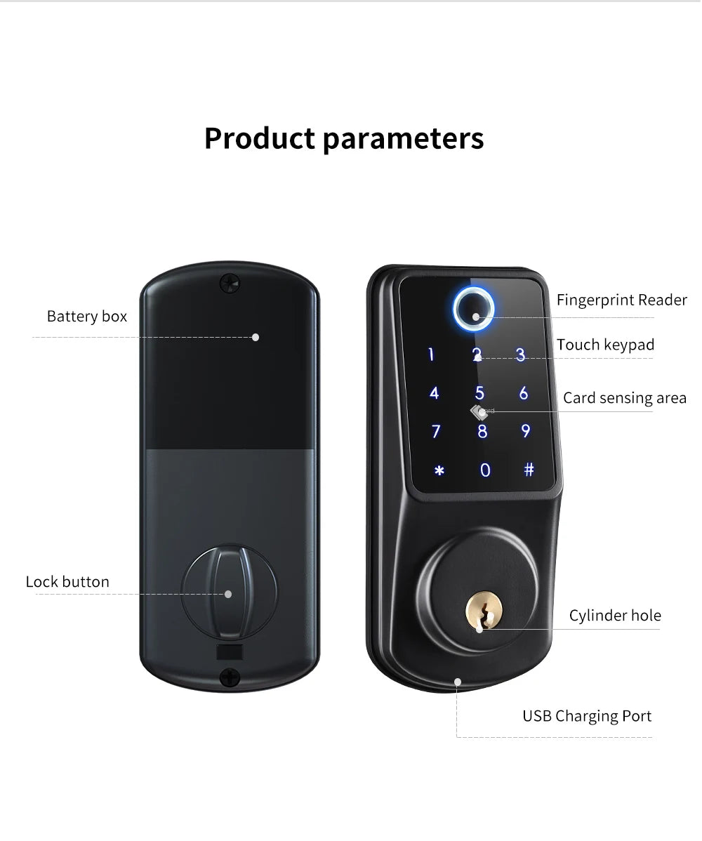 Wi-Fi Smart Deadbolt Digital Keypad Lock