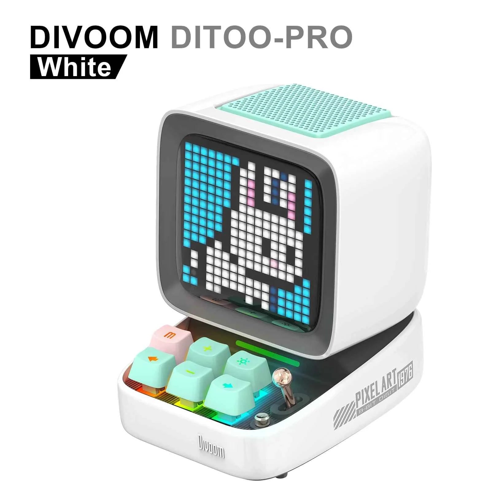 Divoom Ditoo-Pro Retro Pixel Art Bluetooth Speaker & Alarm Clock with DIY LED Display Board, Cute Home Light Decoration Gift