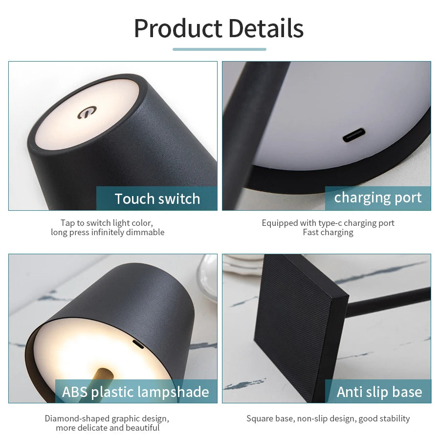 Touch Switch Rechargeable LED Table Lamp