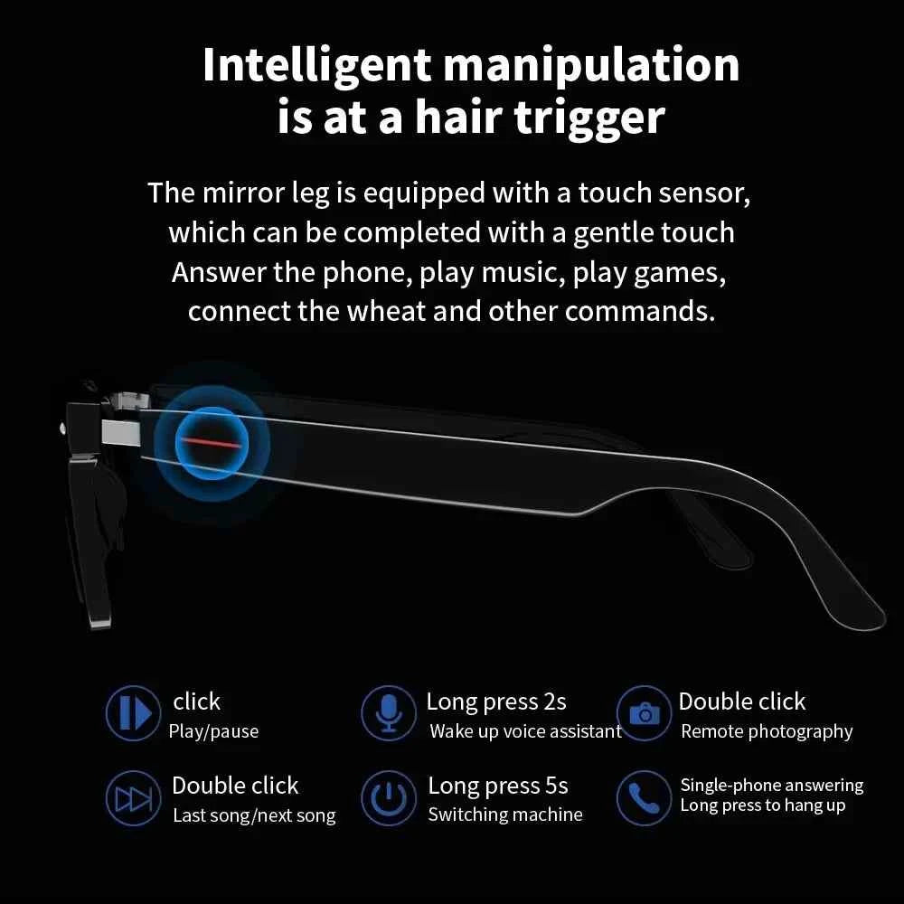 Xiaomi E13 Bluetooth Smart Glasses with AI Noise Reduction, Waterproof, and Music & Call Support