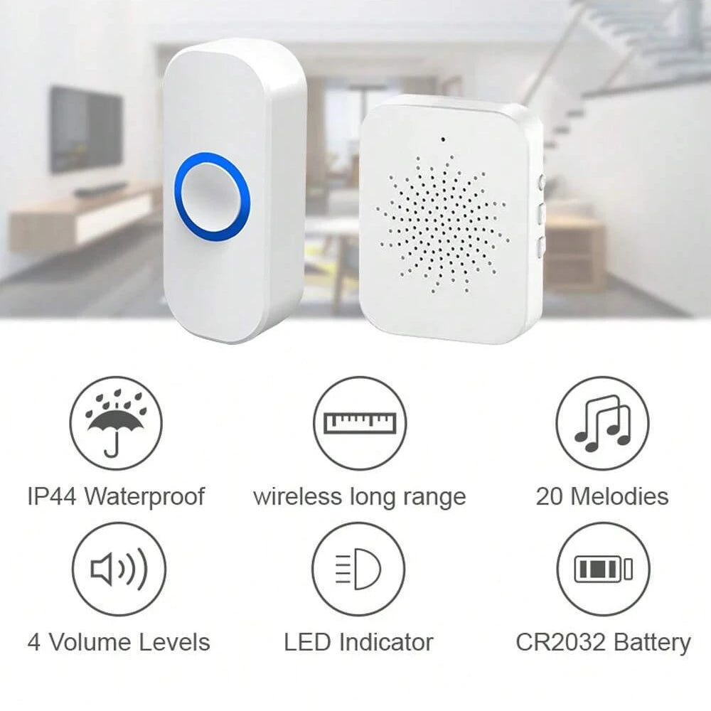 Easy Alarm Wireless USB Waterproof Door Bell