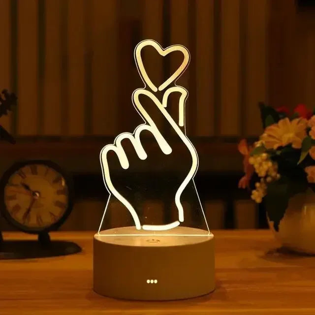 3D Romantic Love Decoration LED Lamp