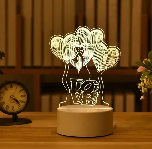 3D Romantic Love Decoration LED Lamp