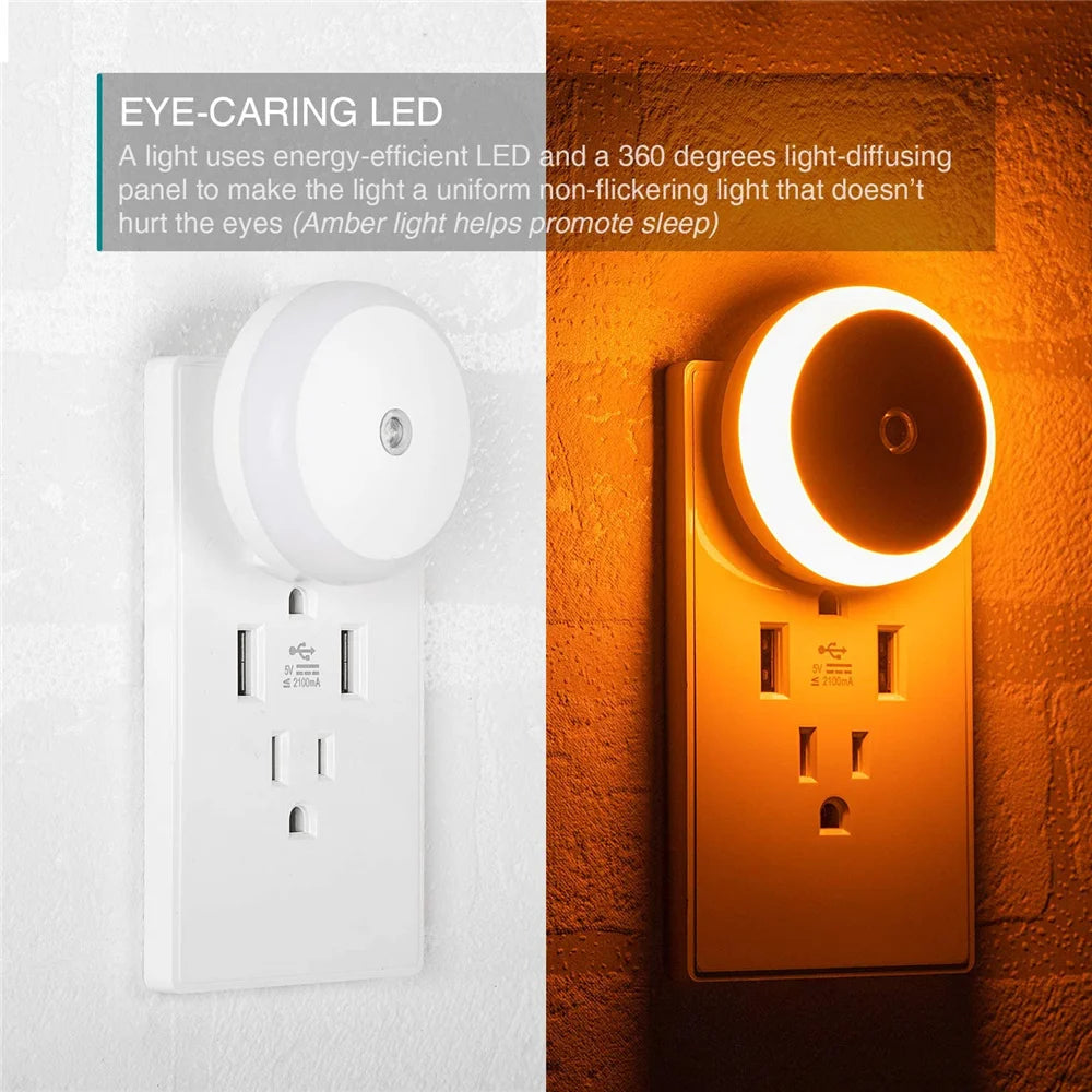 Home Bathroom Round Plug-In Wall Lamp