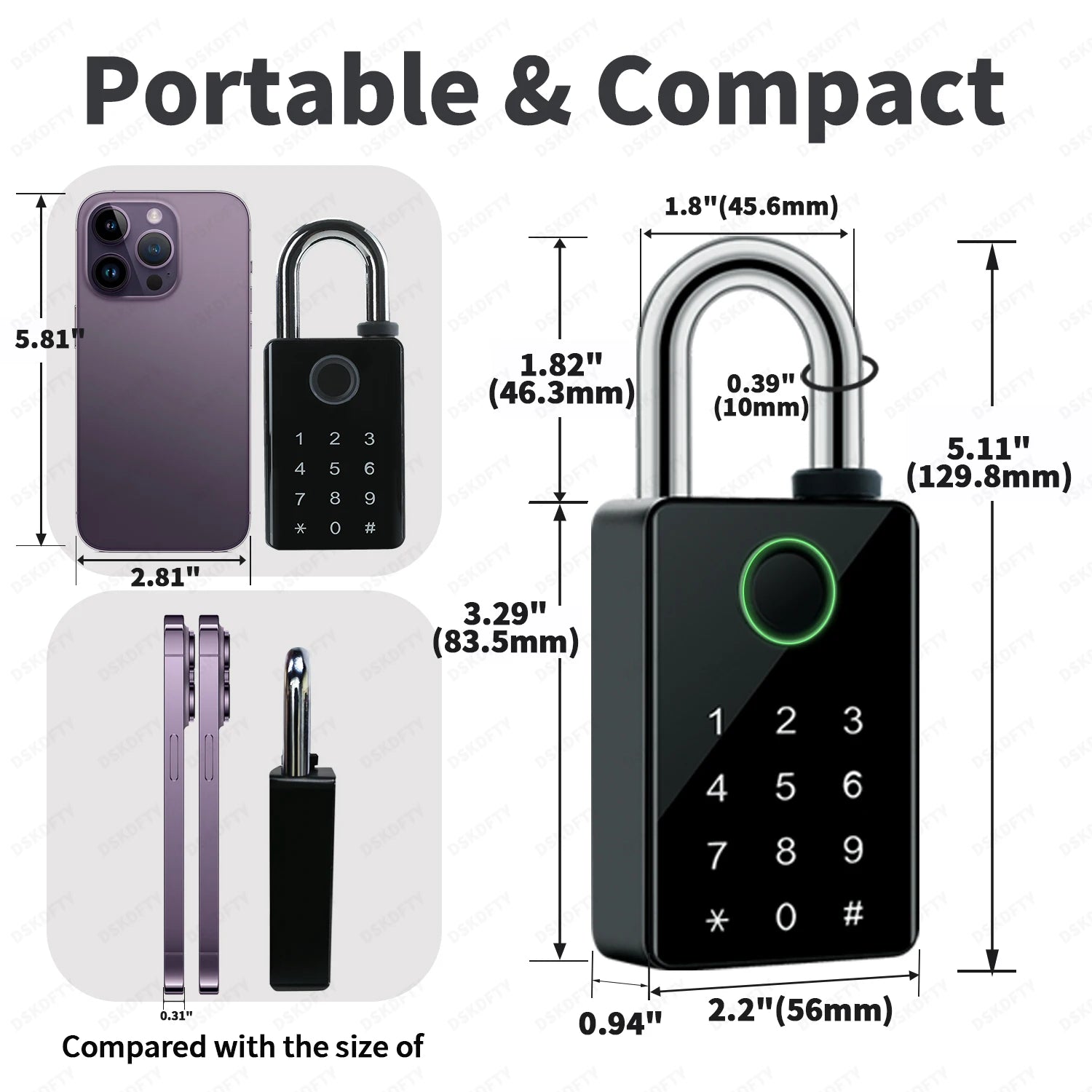 Home Security Password Touch Screen Padlock