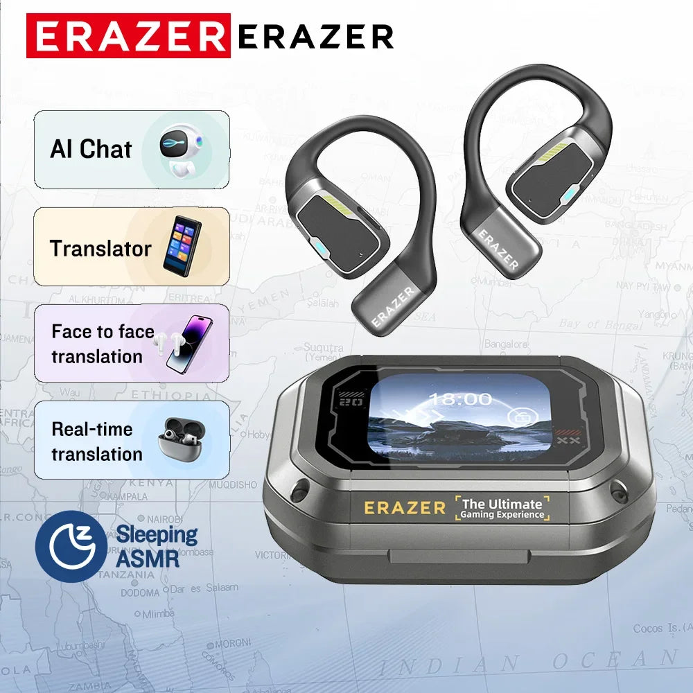 [AI Earphone] Translator Erazer XP6 Bluetooth Headphones with Sleep ASMR, DIY Equalizer, and AI for Office & Travel - Novara®