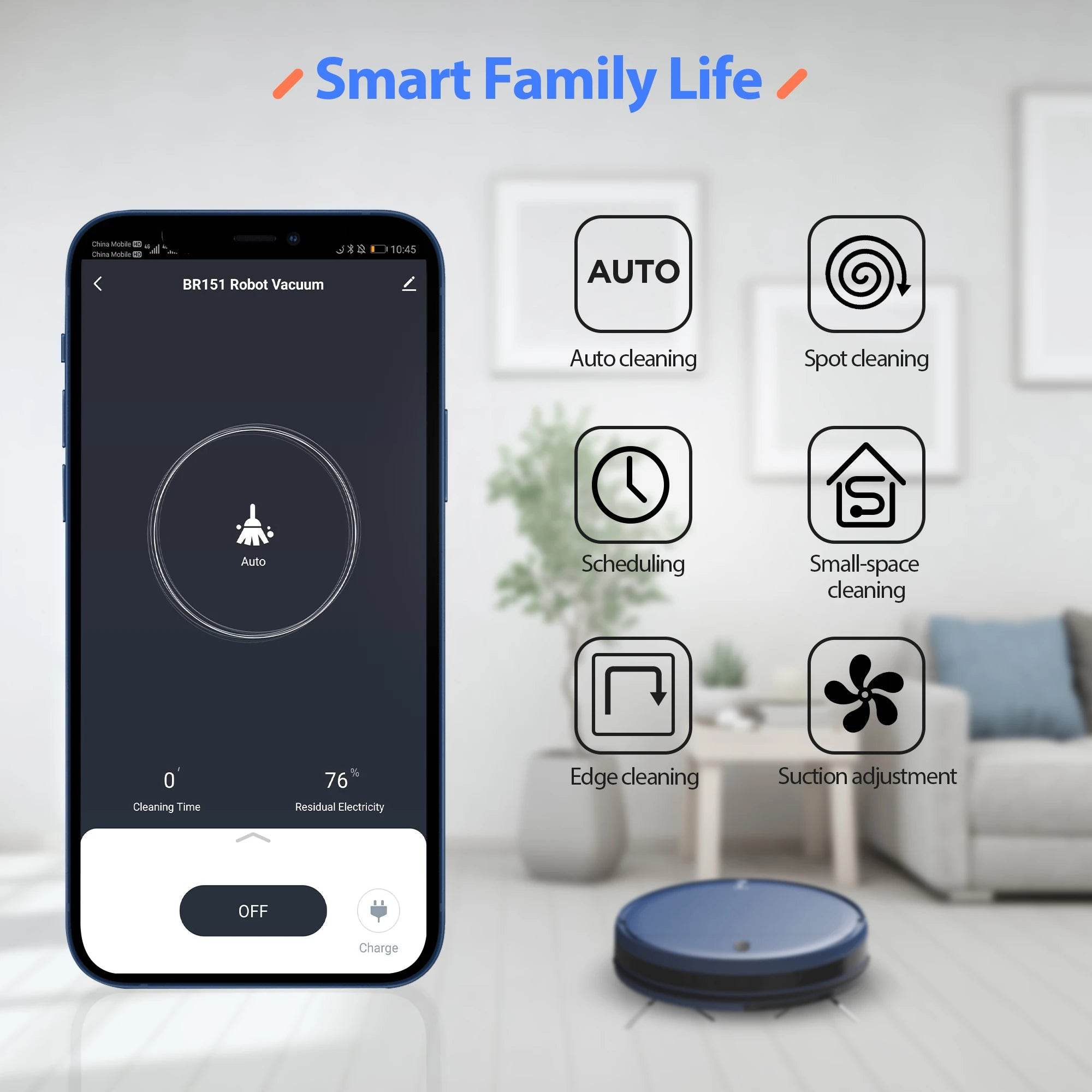 GOOVI BR151 Robot Vacuum – 6000Pa Suction, 3-in-1, Wifi Smart - Novara®