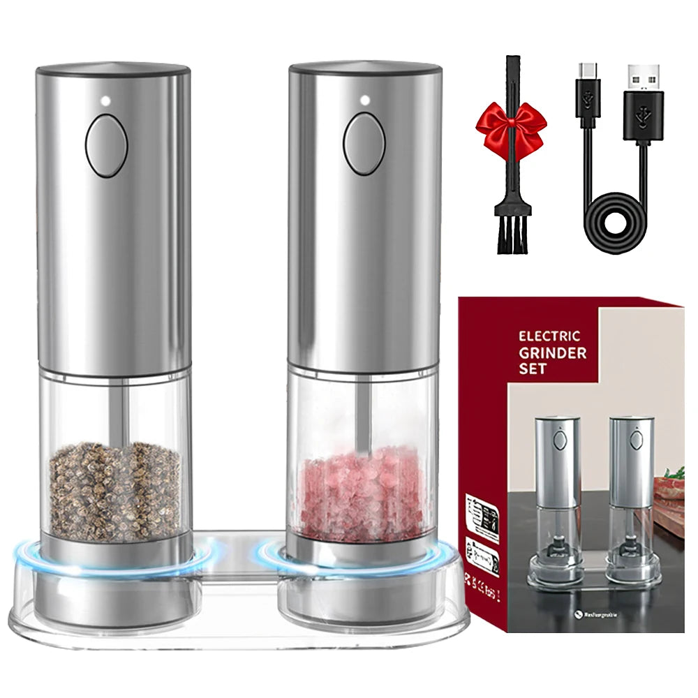 Rechargeable Stainless Steel Pepper Grinder