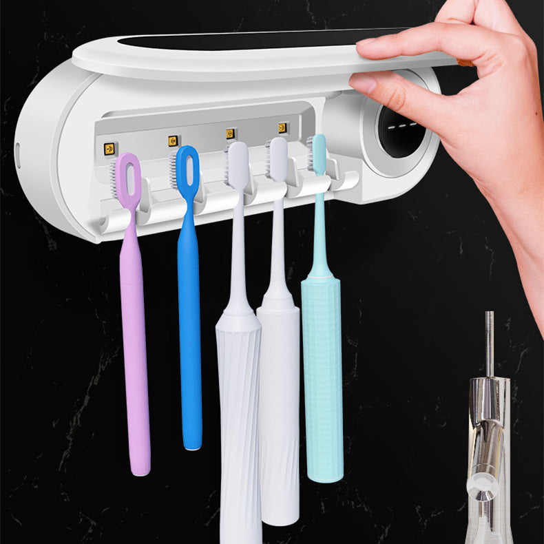 Smart Wall-Mounted Toothbrush Holder with UV Sterilizer & Toothpaste Dispenser