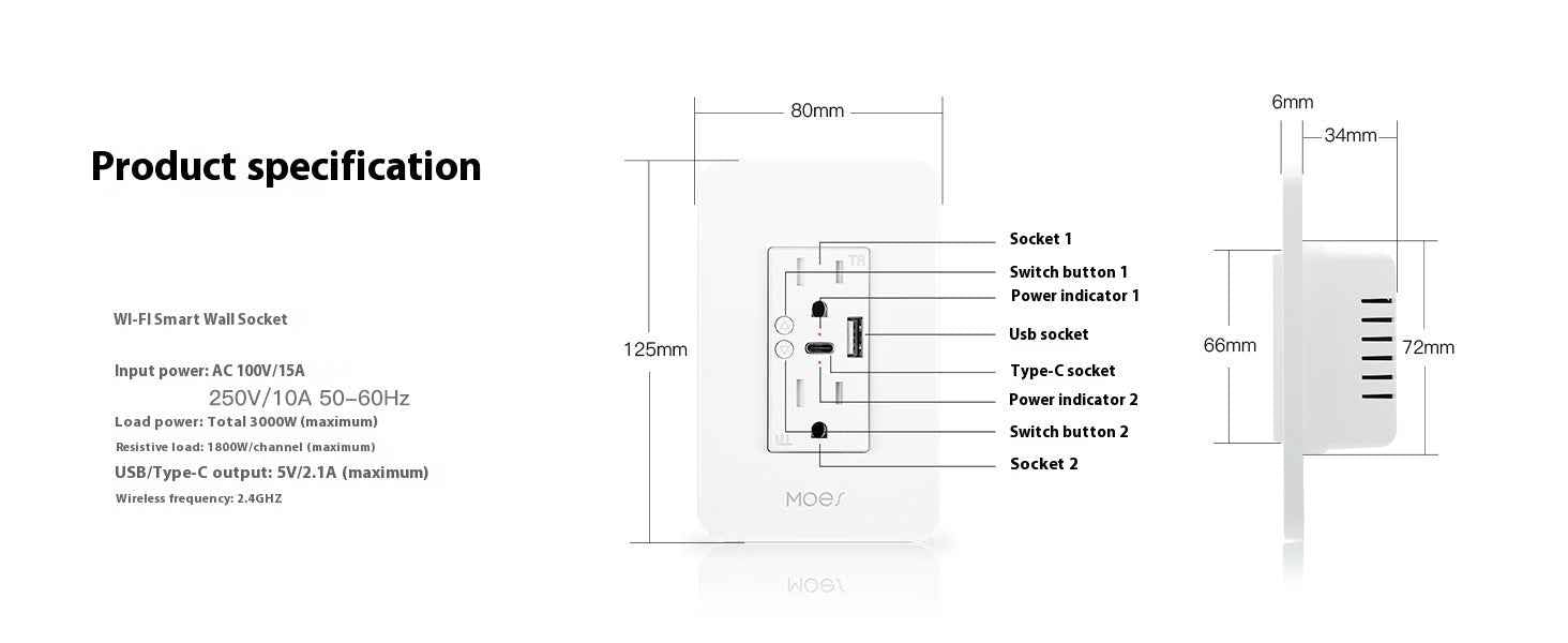Zone Remote Control Smart Home Socket