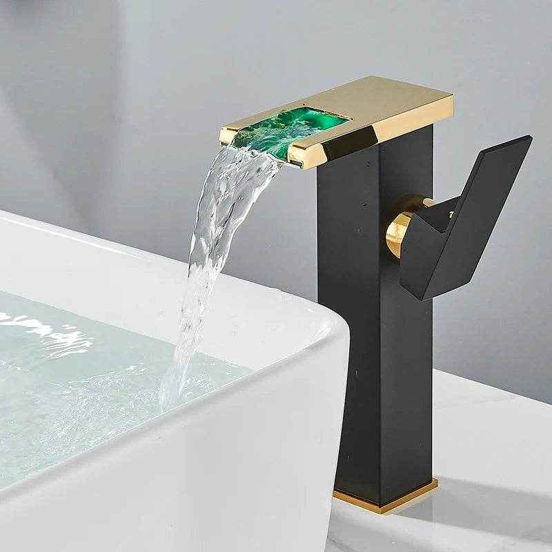 LED Waterfall Bathroom Faucet