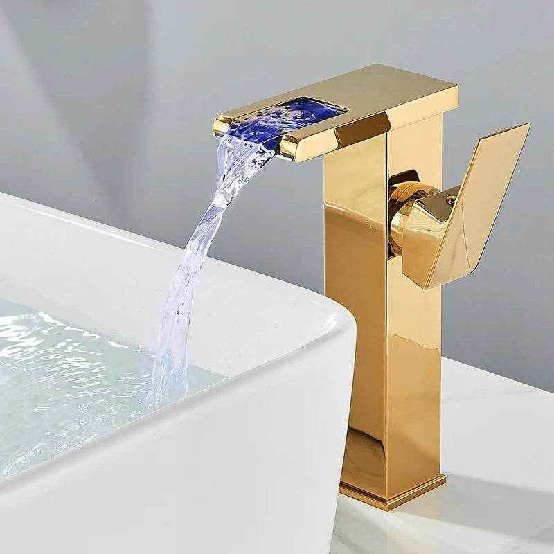 LED Waterfall Bathroom Faucet