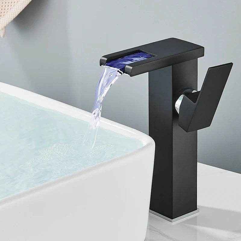 LED Waterfall Bathroom Faucet