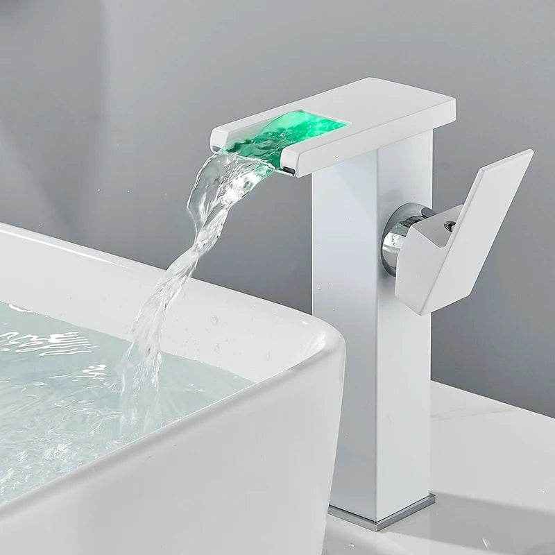 LED Waterfall Bathroom Faucet