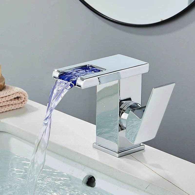 LED Waterfall Bathroom Faucet