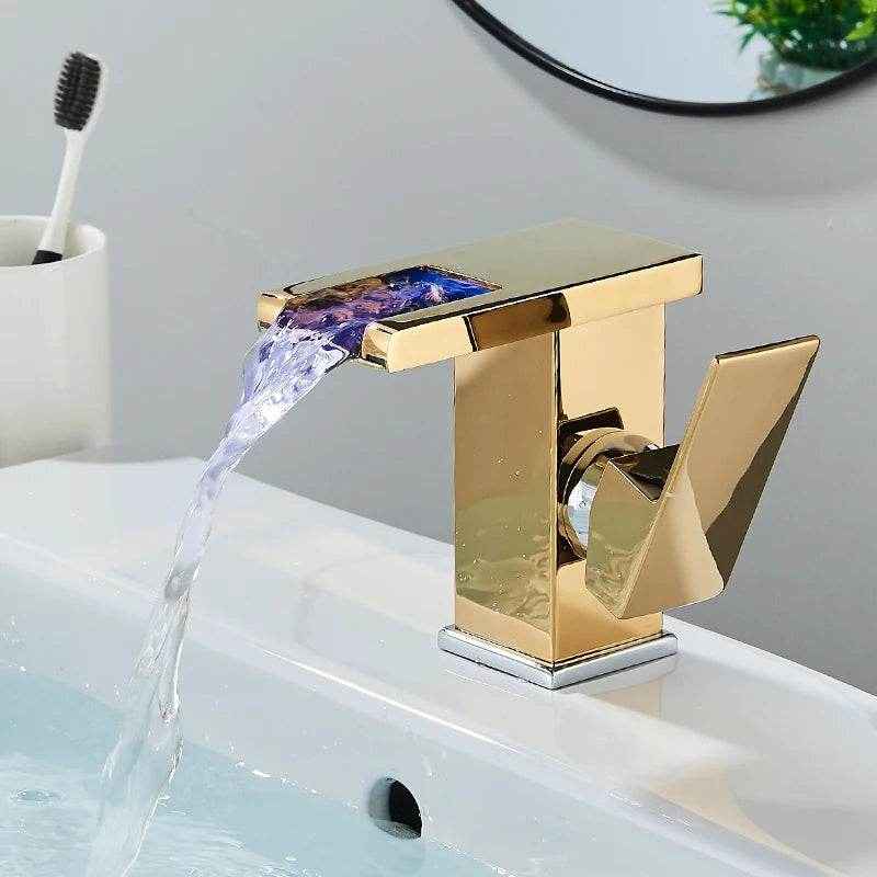 LED Waterfall Bathroom Faucet